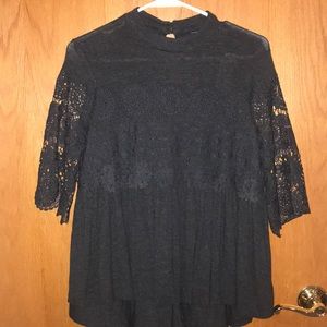 NWT American Eagle high neck lace babydoll blouse